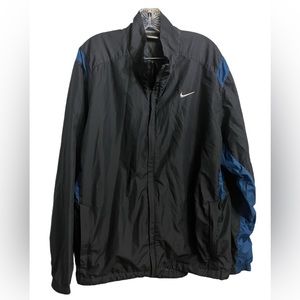 Nike windbreaker jacket navy blue/ blue lined with pockets size XL lightweight